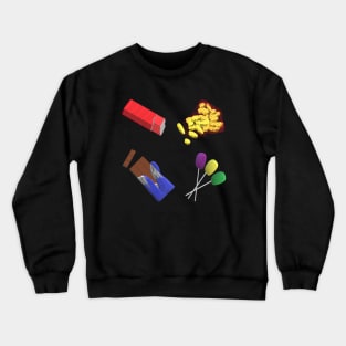 Halloween Candy (Black Background) Crewneck Sweatshirt